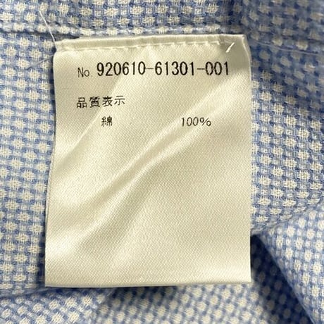 ☆タグ付き新古品☆ MADE IN ITALY製 XACUS Slim Fit 長袖ノーカラーシャツ サックス 39-15 1/2サイズ