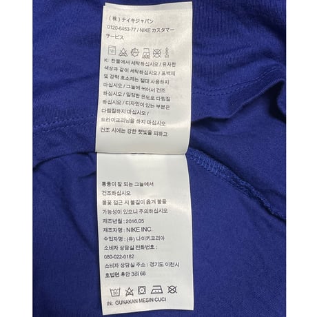 NIKE AIR JORDAN バルセロナ五輪92ロゴプリント半袖Tシャツ ロイヤルブルー Sサイズ