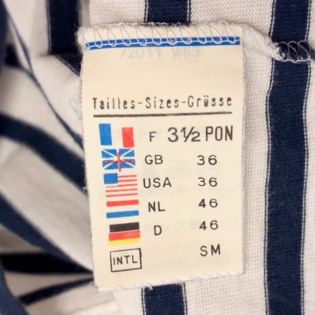 ▲訳あり商品▲ MADE IN FRANCE製 SAINT JAMES ボーダー柄 半袖Tシャツ ホワイト×ネイビー SMサイズ