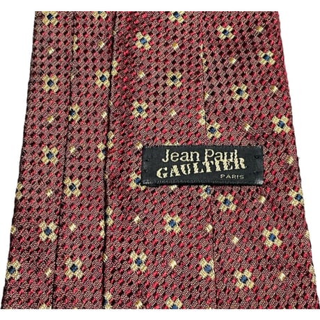 MADE IN ITALY製 Jean Paul GAULTIER 小紋柄ネクタイ エンジ