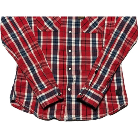 G-STAR RAW 長袖チェックシャツ レッド Sサイズ