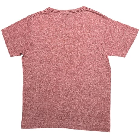 MADE IN USA製 Velva Sheen 胸ポケット付き霜降り半袖VネックTシャツ バーガンディ Mサイズ