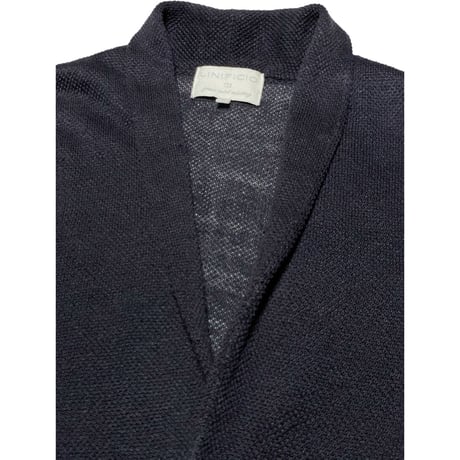 LINIFICIO FOR GREEN LABEL RELAXING テーラードジャケット型リネンカーディガン ネイビー Sサイズ