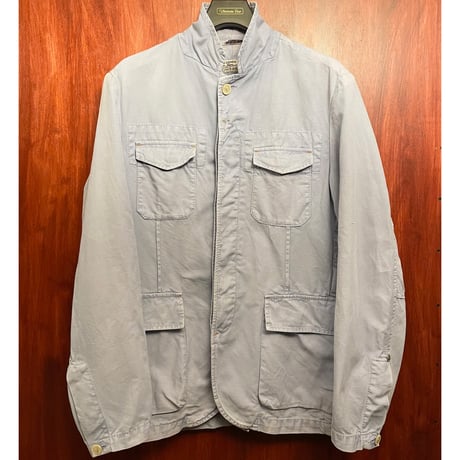 ▲訳あり商品▲ MADE IN ITALY製 JACOB COHEN テーラードジャケット型コットンヘンプジャケット サックスブルー Lサイズ