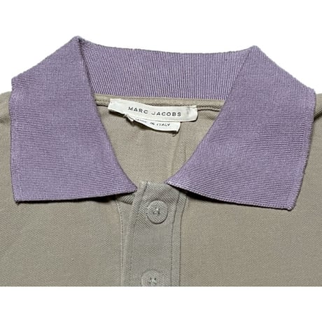 ▲訳あり商品▲ MADE IN ITALY製 MARC JACOBS 半袖鹿の子ポロシャツ ブラウン Sサイズ