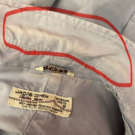 ▲訳あり商品▲ MADE IN ITALY製 JACOB COHEN テーラードジャケット型コットンヘンプジャケット サックスブルー Lサイズ