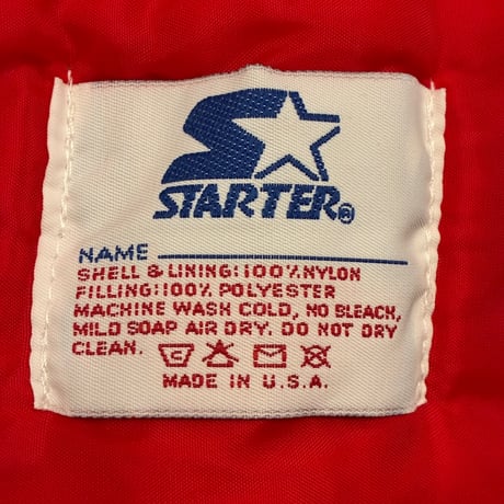 レア MADE IN USA製 90s Diamond COLLECTION BY STARTER × MLB CHICAGO CUBS 中綿ナイロンスタジアムジャケット ブルー×レッド XLサイズ