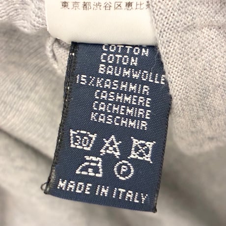 MADE IN ITALY製 Drumohr クルーネックコットンカシミヤセーター グレー 48サイズ