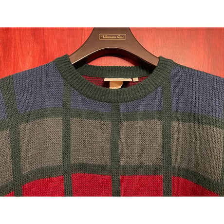 MADE IN ITALY製 CiAO SPORTSWEAR ウールアクリルクルーネックセーター マルチカラー Sサイズ