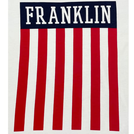MADE IN ITALY製 FRANKLIN MARSHALL 星条旗柄プリント 半袖Tシャツ ホワイト Mサイズ
