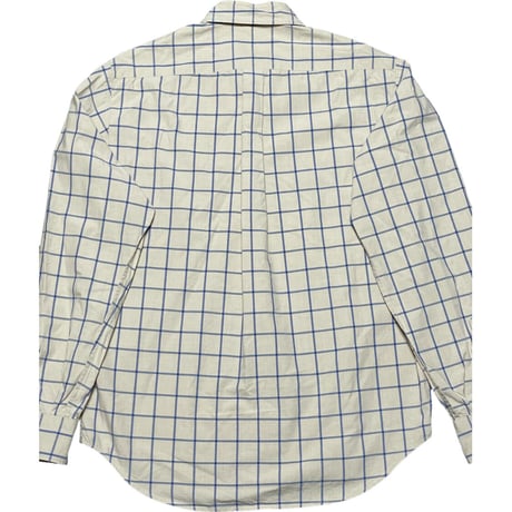 ▲訳あり商品▲【ユナイテッドアローズ取り扱い】MADE IN JAPAN製 steven alan 長袖ブロックチェックシャツ ベージュ Mサイズ