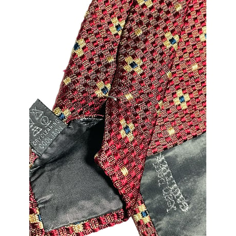 MADE IN ITALY製 Jean Paul GAULTIER 小紋柄ネクタイ エンジ