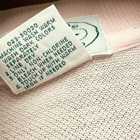 MADE IN USA製 80s IZOD LACOSTE 半袖鹿の子ポロシャツ ピンク Mサイズ