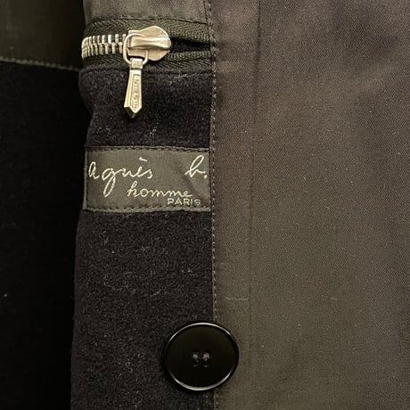 MADE IN FRANCE製 agnes b. ナイロンPコート ブラック 1サイズ
