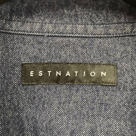 MADE IN JAPAN製 ESTNATION 長袖コットンシャツ インディゴ Mサイズ