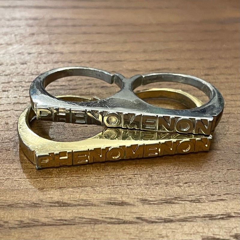 PHENOMENON ロゴ入り二連リングセット ゴールド×シルバー Fサイズ 