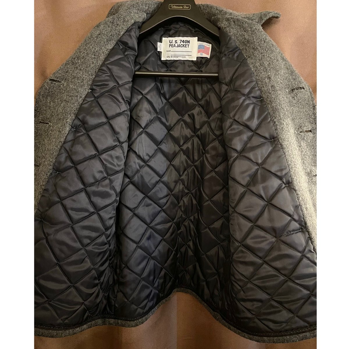 MADE IN USA製 SCHOTT 740N ウールPコート グレー 16サイズ | Ul