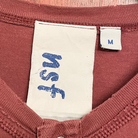 MADE IN USA製 nsf 長袖ヘンリーネックTシャツ ワイン Mサイズ