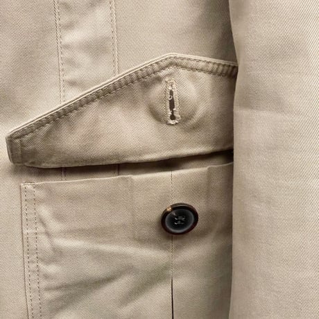 MADE IN SLOVENIA製 HUGO BOSS スタンドカラーコットンテーラードジャケット ベージュ 52サイズ