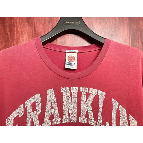 MADE IN ITALY製 FRANKLIN MARSHALL 長袖プリントTシャツ レッド Lサイズ