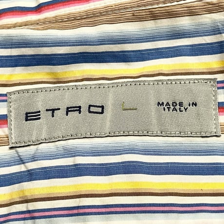 MADE IN ITALY製 ETRO 長袖ストライプシャツ マルチカラー Lサイズ