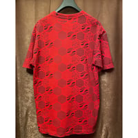 ROC STAR 総柄プリントTシャツ レッド Lサイズ