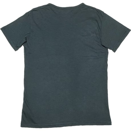 MADE IN JAPAN製 MISTERGENTLEMAN ポケット付き半袖ボーダーTシャツ フォレストグリーン Lサイズ