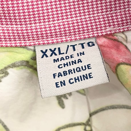 Tommy Bahama 半袖総柄コットンシルクシャツ ホワイト XXLサイズ