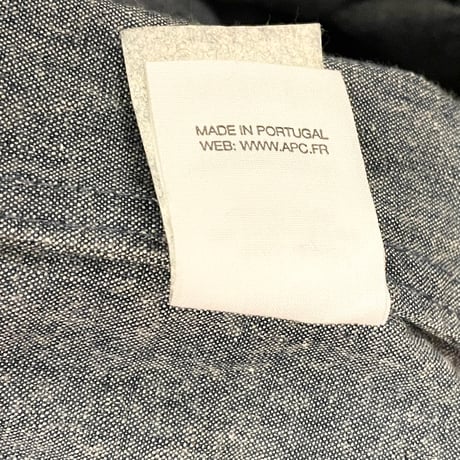 MADE IN PORTUGAL製 A.P.C. フルジップダンガリーコットンリネンジャケット インディゴ Sサイズ