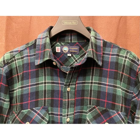 MADE IN USA製 Oregonian Outfitters チェック柄 長袖フランネルシャツ グリーン Mサイズ