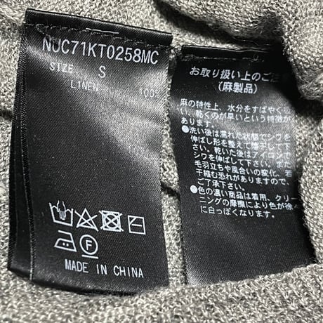 NANO UNIVERSE French Linen Vネックリネンセーター グレー Sサイズ