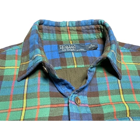 Polo by Ralph Lauren 長袖チェック柄シャツ グリーン Mサイズ