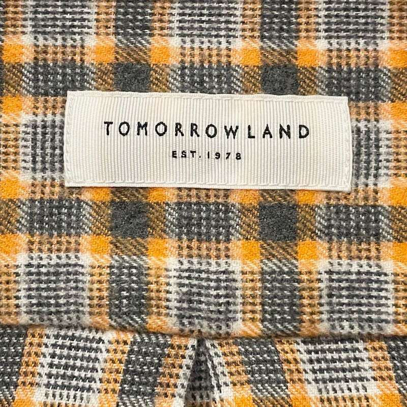 TOMORROWLAND 長袖ボタンダウンチェック柄シャツ オレンジ