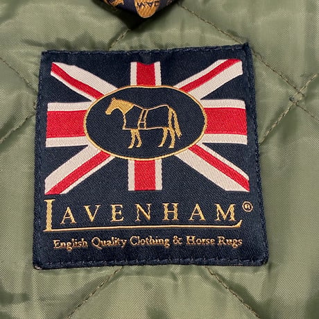 MADE IN ENGLAND製 LAVENHAM フード付きキルティングベスト グレー 38/50サイズ