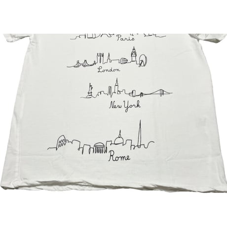 ★新品★ MADE IN ITALY製 MAGLIA「VIAGGIO」ロゴプリント クルーネックTシャツ ホワイト
