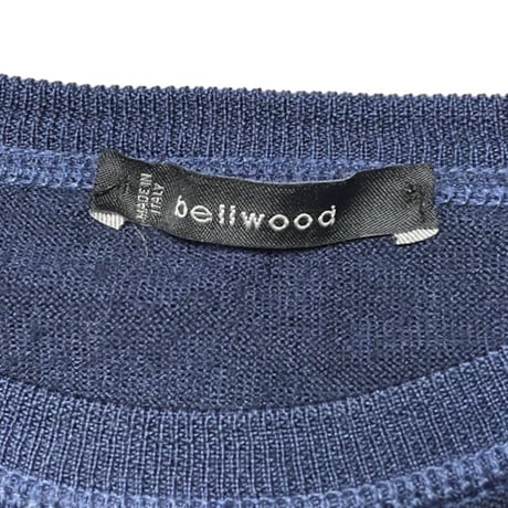 【伊勢丹取り扱い】MADE IN ITALY製 bellwood メリノウールクルーネックセーター ネイビー