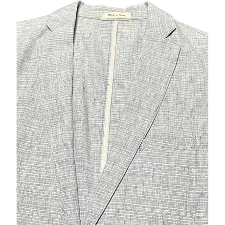 【ベイクルーズ取り扱い】MADE IN ITALY製 Mr. Rick Tailor コットンリネンテーラードジャケット サックス 46サイズ