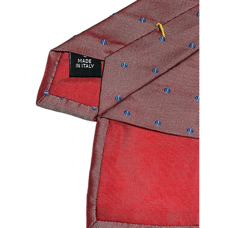 MADE IN ITALY製 Alessandro Masi ドット柄シルクネクタイ レッド