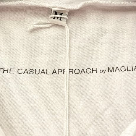 ★新品★ MADE IN ITALY製 MAGLIA 2024年SSモデル「ARANCIA」ポケット付きプリントクルーネックTシャツ ホワイト S～Lサイズ