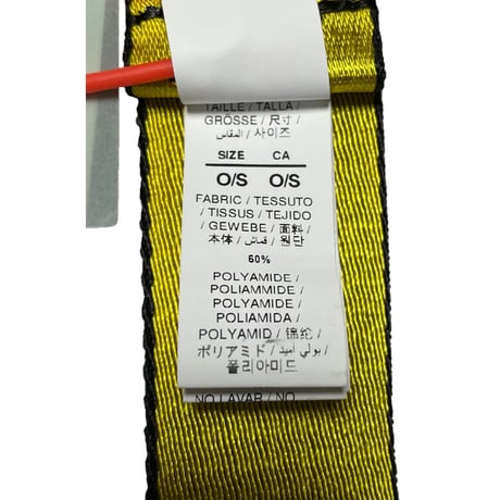★新品★ ITALY製 2021-22FW OFF-WHITE ベルト CLASSIC INDUSTRIAL BELT YELLOW BLACK OMRB012F21FAB0011810