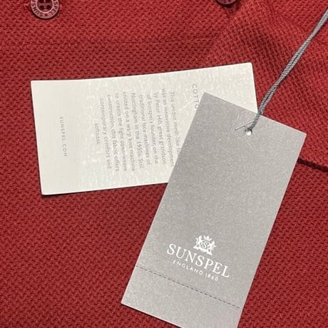 ☆タグ付き新古品☆ MADE IN PORTUGAL製 SUNSPEL 半袖ポロシャツ エンジ Lサイズ