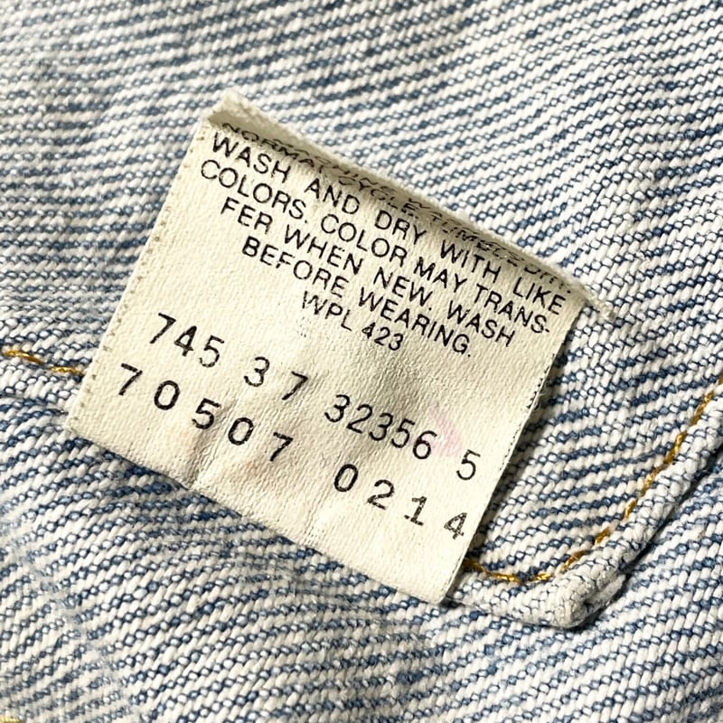 MADE IN USA製 LEVI'S デニムジャケット 70507-0214 ライト MADE IN USA製 LEVI'S デニムジャケット 70507-0214 ライト