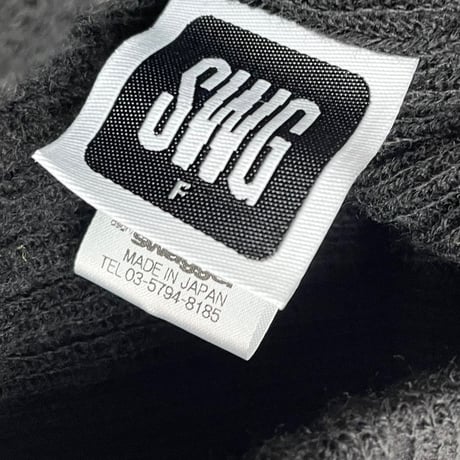 MADE IN JAPAN製 SWAGGER クロス刺繍入り目出し帽 ブラック Fサイズ