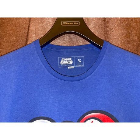 レア MADE IN ITALY製 Nintendo SUPER MARIO プリントTシャツ ブルー Mサイズ