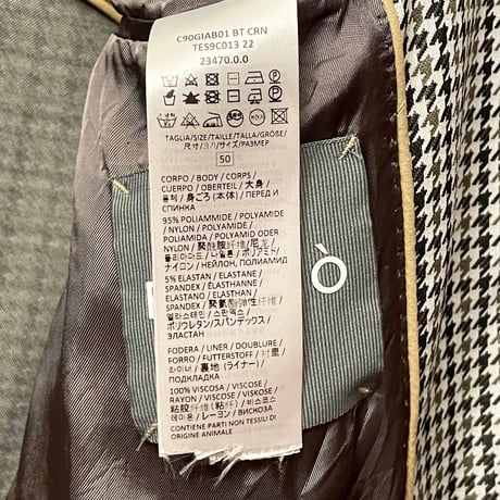 MADE IN ITALY製 BALZO 千鳥格子柄ニットテーラードジャケット マルチカラー 50サイズ