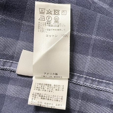 MADE IN USA製 SAVE KHAKI UNITED 長袖チェック柄コットンシャツ ネイビー XSサイズ