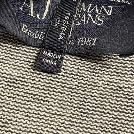 ARMANI JEANS コットンニットベスト チャコールグレー Sサイズ