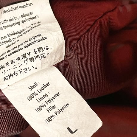 LAVENLITO VERA PELLE ダブルライダースレザージャケット ボルドー Lサイズ