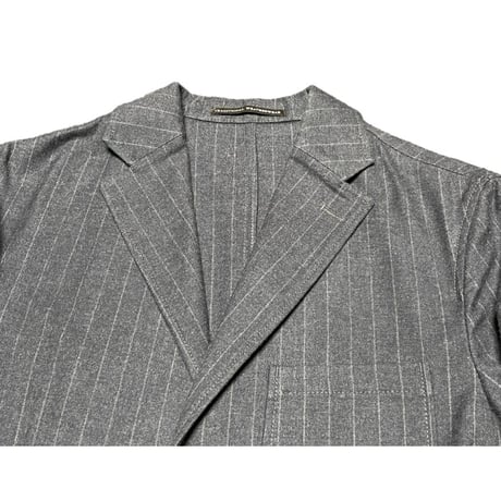 Traditional Weatherwear ストライプ柄コットンウールテーラードジャケット チャコールグレー 38サイズ