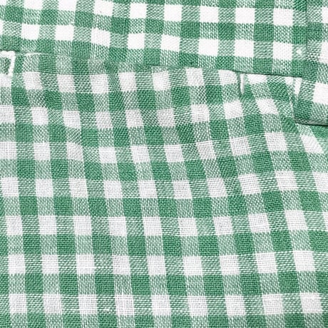 Polo by Ralph Lauren ストレートフィット ギンガムチェック柄リネンハーフパンツ グリーン W32サイズ